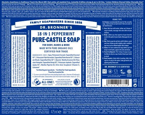 Dr. Bronner 18-in-1 Peppermint Pure-Castille Soap