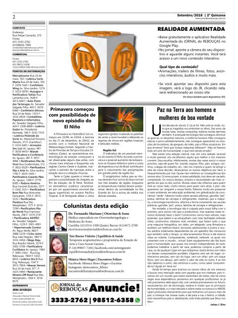 Jornal do Rebouças - 2ª Quinzena de Setembro 2018