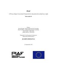 PIAF - Privacy Impact Assessment Frameworks
