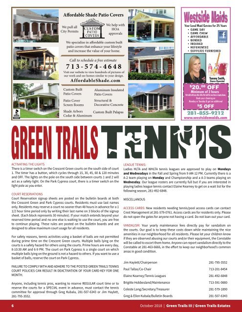 Green Trails Estates October 2018