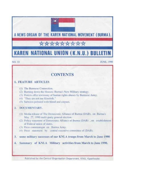 KNU Bulletin No. 22, June 1990