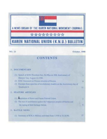 KNU Bulletin No 23, October 1990