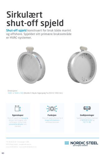 Sirkulært shut-off spjeld