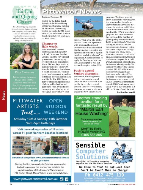 Pittwater Life October 2018 Issue