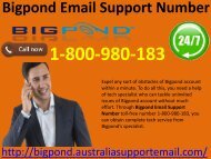 Update Bigpond Account Via Email Support Number 1-800-980-183
