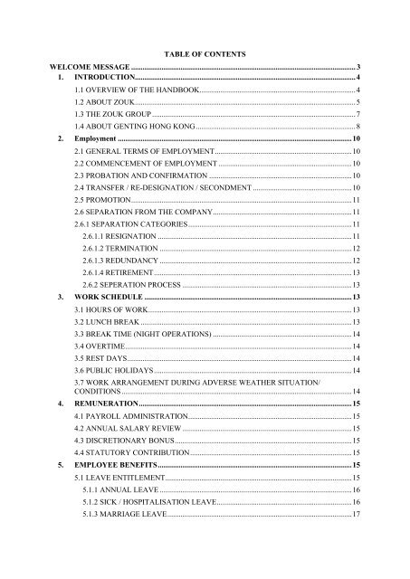 Zouk Employee Handbook
