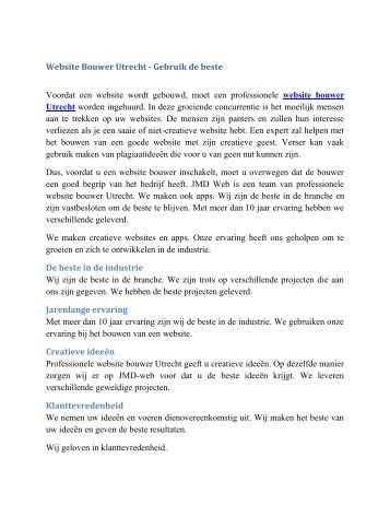 Kies voor Professional Website Bouwer Utrecht - JMD Web