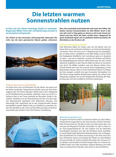 10-2018 HEINZ-MAGAZIN Wuppertal - Solingen - Remscheid