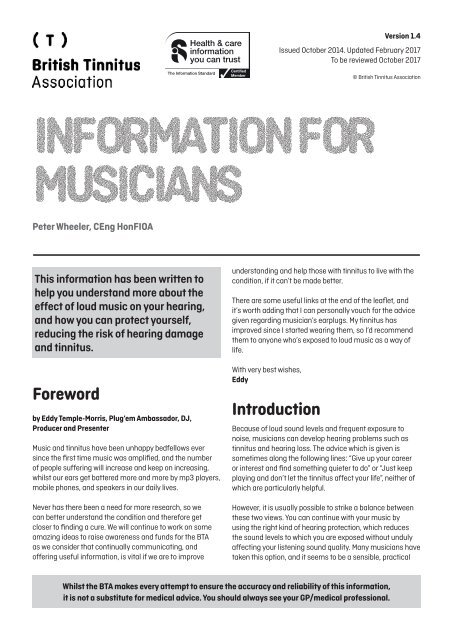 Information for musicians Ver 1.4