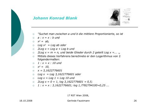 (Logarithmen-)Tafelmacher Johann Konrad Blank