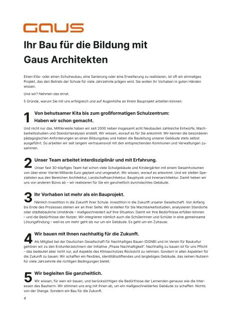 Gaus Architekten: Bildungsbauten