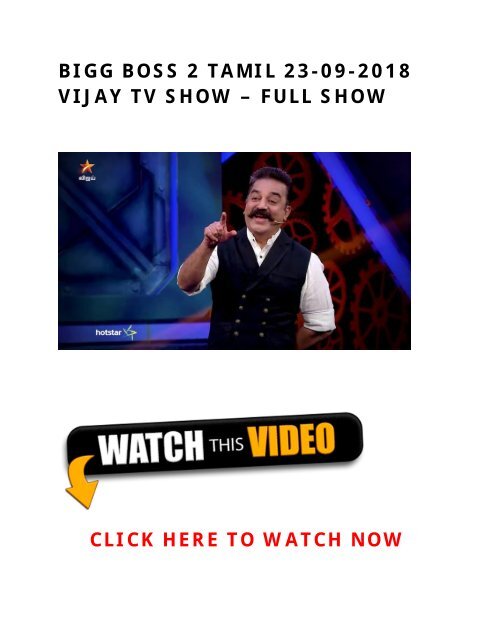 Bigg Boss Tamil 23-09-2018 Episode 99 