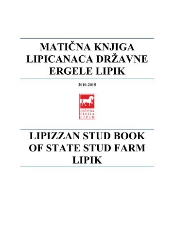 Matična knjiga Državne ergele Lipik 2010 - 2015