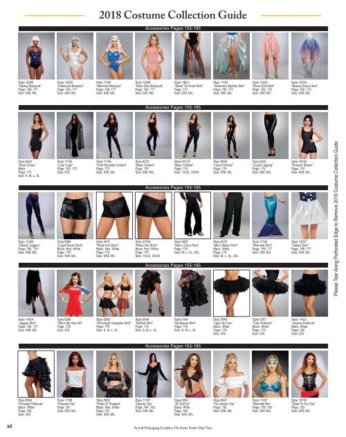 2018 costume catalog