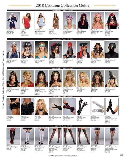 2018 costume catalog