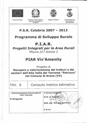 PIAR Viv'Amenity P.I.A.R. - Provincia di Vibo Valentia