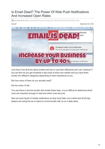 Is Email Dead The Power Of Web Push Notifications And Increased Open Rates