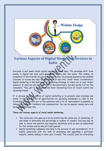 Various Aspects of Digital Marketing Services in India - www.webinventiv.com