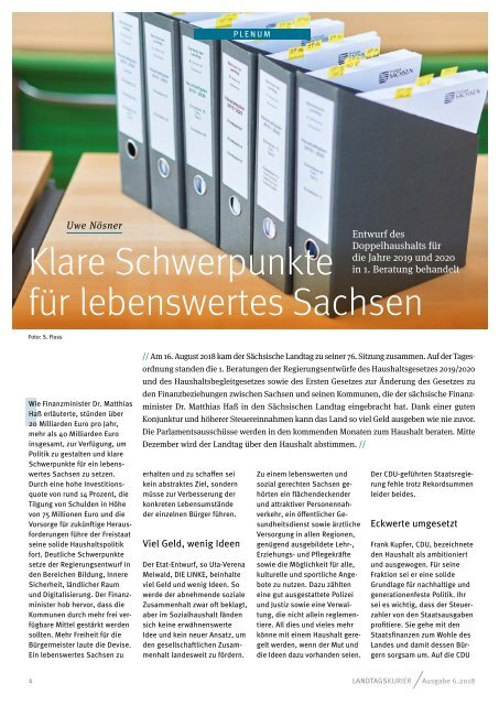 Landtagskurier, Ausgabe 6/2018