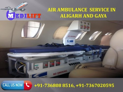 Air Ambulance Service in Aligarh and Gaya