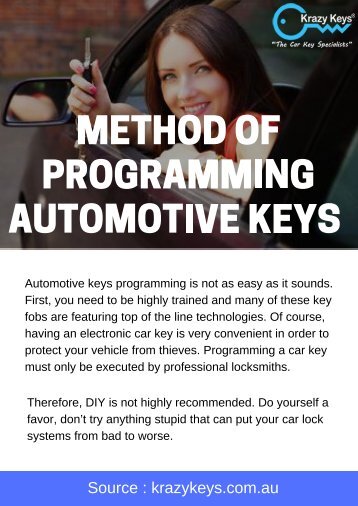 The Process of Programming Automotive Keys | Krazy Keys