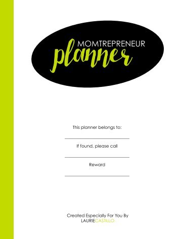 2019 Momtrepreneur Planner