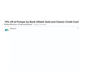 15% off at Pompei by Bank Alfalah Gold and Classic Credit Card