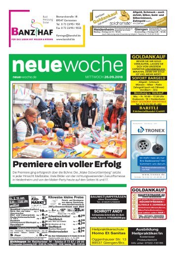 26.09.2018 Neue Woche
