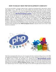 HOW TO SELECT BEST PHP DEVELOPMENT COMPANY
