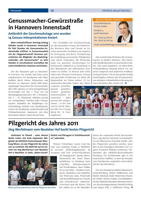 DEHOGA Magazin Nr. 6 November/Dezember 2011