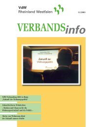 VerbandsInfo 11/2003 - VdW Rheinland Westfalen