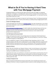 What to Do If You’re Having A Hard Time with Your Mortgage Payment