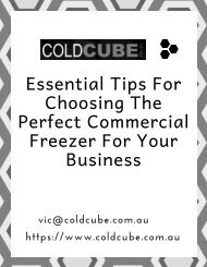 Essential Tips For Choosing The Perfect Commercial Freezer For Your Business