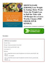 $DOWNLOAD$ [EBOOK] Lose Weight by Eating Detox Week Twice the Weight Loss in Half the Time with 130 Recipes for a Crave-Worthy Cleanse {PDF EBOOK EPUB KINDLE}