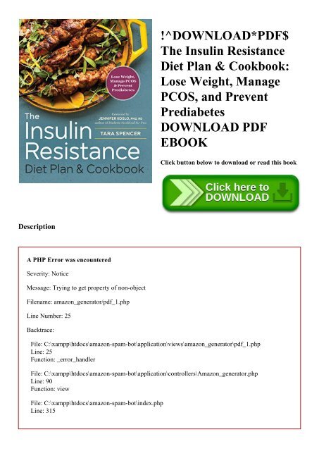 !^DOWNLOADPDF$ The Insulin Resistance Diet Plan & Cookbook Lose Weight  Manage PCOS  and Prevent Prediabetes DOWNLOAD PDF EBOOK