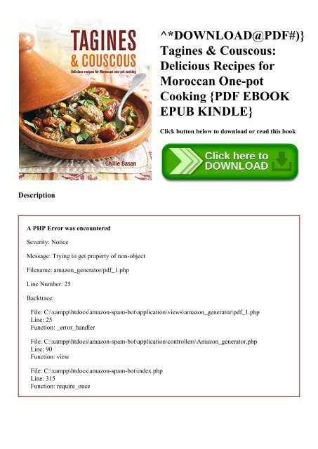 DOWNLOAD@PDF#)} Tagines & Couscous Delicious Recipes for Moroccan One-pot  Cooking {PDF EBOOK