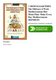 !^DOWNLOADPDF$ The Oldways 4-Week Mediterranean Diet Menu Plan Make Every Day Mediterranean #KINDLE$