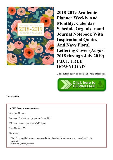 Ebook 2018 2019 Academic Planner Weekly And Monthly Calendar Ebook 2018 2019 Academic Planner Weekly And Monthly Calendar