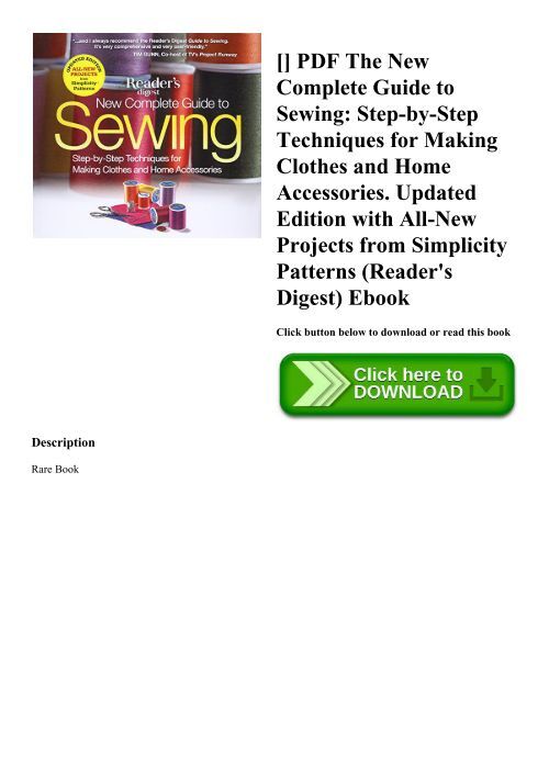 [DOWNLOADPDF] PDF The New Complete Guide to Sewing Step-by-Step ...