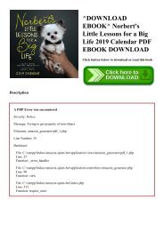 ^DOWNLOAD EBOOK^ Norbert's Little Lessons for a Big Life 2019 Calendar PDF EBOOK DOWNLOAD