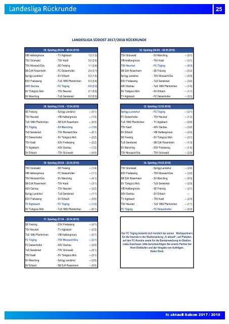 "fc aktuell" Saison 2017-18 Ausgabe 15