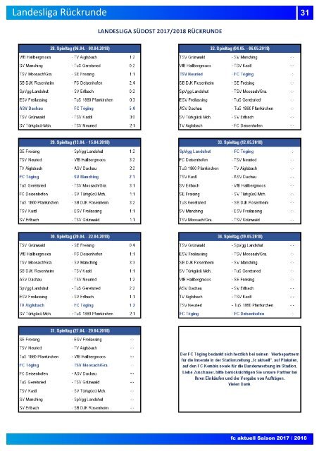 "fc aktuell" Saison 2017-18 Ausgabe 16