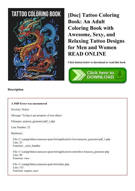 Download Doc Tattoo Coloring Book An Adult Coloring Book With Awesome Sexy And Relaxing Tattoo Designs For