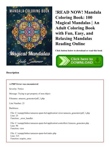 !READ NOW! Mandala Coloring Book 100 Magical Mandalas  An Adult Coloring Book with Fun  Easy  and Relaxing Mandalas Reading Online