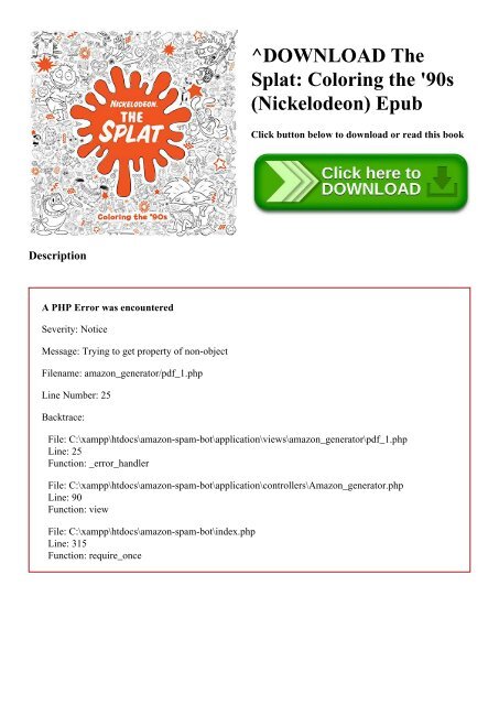 Download Download Pdf The Splat Coloring The 90s Nickelodeon Epub