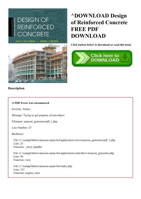 ^DOWNLOAD [PDF] Design of Reinforced Concrete FREE PDF DOWNLOAD