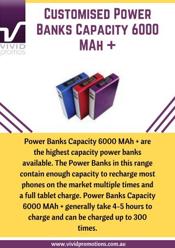 Customised Power Banks Capacity 6000 MAh + | Printed Power Banks