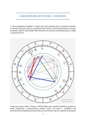 Uran naše druhá psychika 27.9.2018