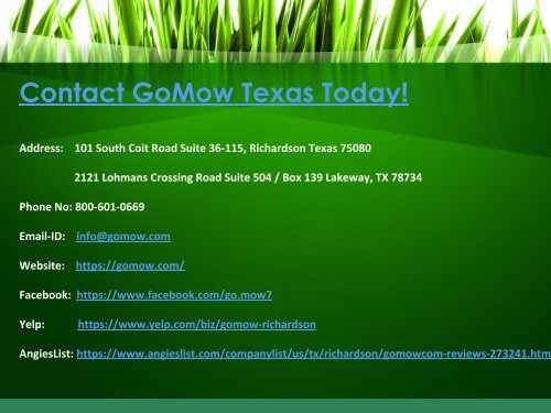 Lawn care services in Texas