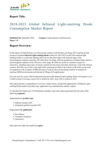 2018-2023 Global Infrared Light-emitting Diode Consumption Market Report